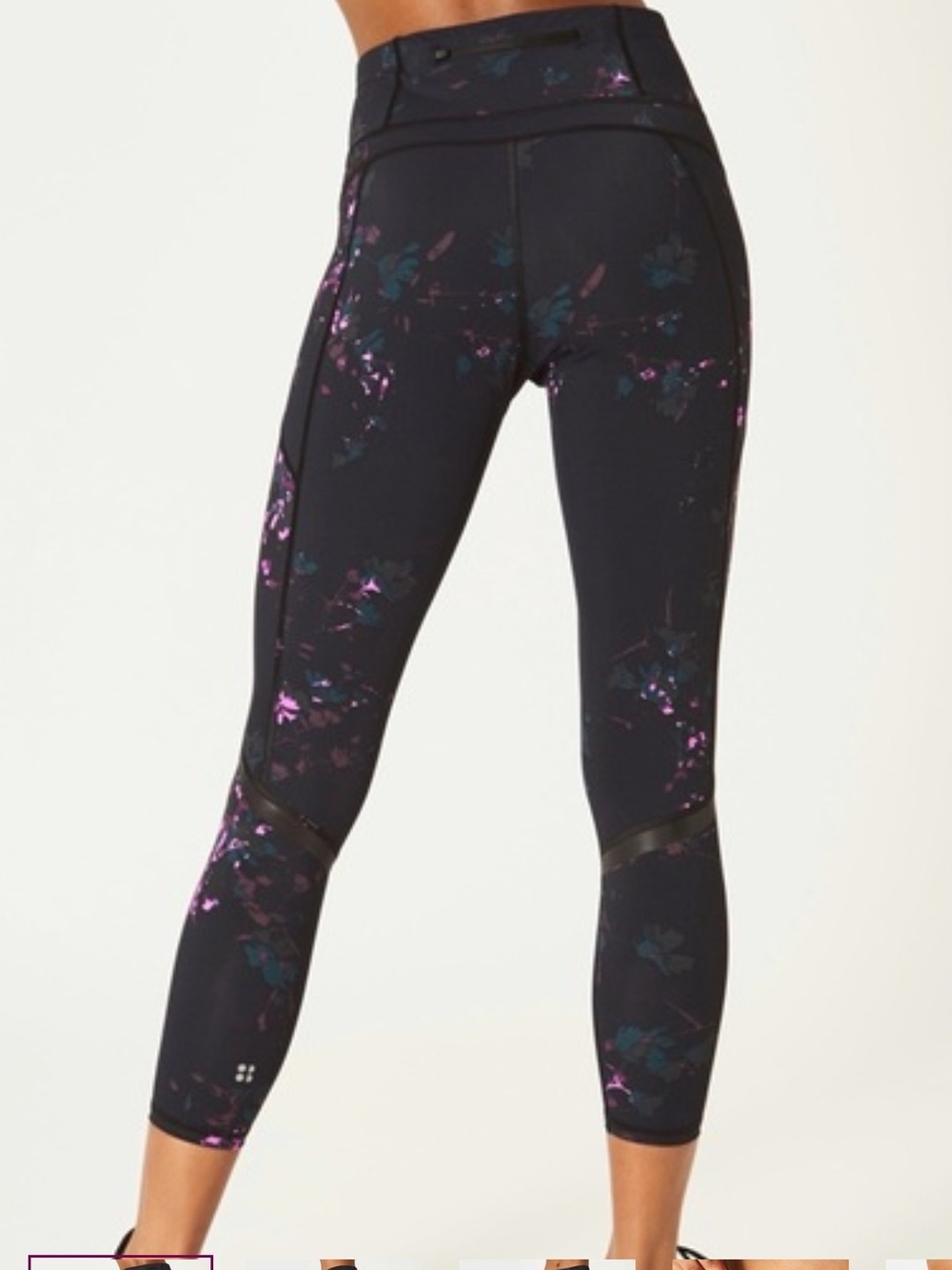 Sweaty Betty The Zero Gravity Legging Black Daisy Print Size XL